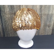 Mujers Gold Sequin Hat Holiday Christmas New Years Sparkle Stretch Beret One SZ  eb-76263112